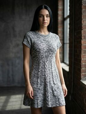 EUC Adorable Style & Co Size Small Gray Raglan Sleeve Sweater Dress!!